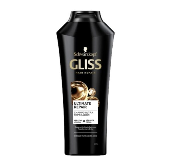 شامپو گلیس مشکی ترمیم کننده ultimate Repair محصول اسپانیا ۳۵۰ میل GLISS
