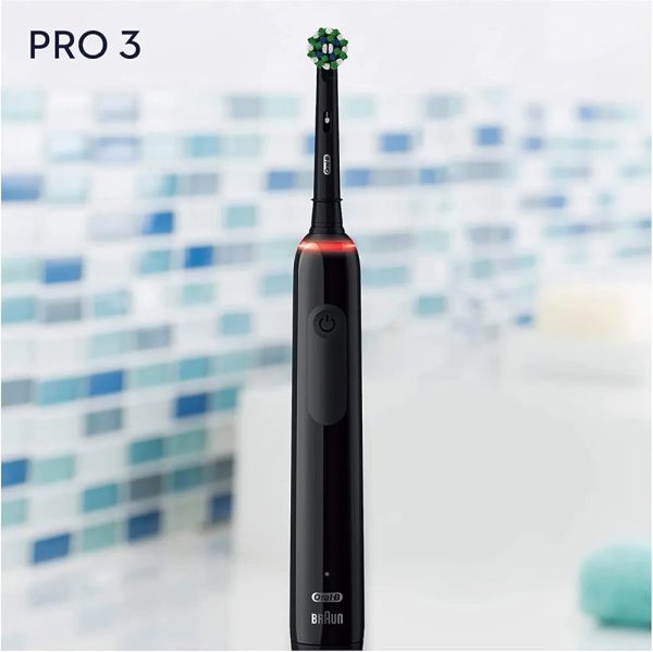 مسواک برقی اورال بی ضد حساسیت رنگ مشکی pro 3000 با 2 یدک اورجینال