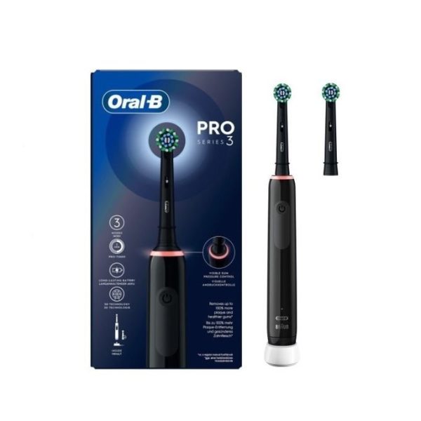 مسواک برقی اورال بی ضد حساسیت رنگ مشکی pro 3000 با 2 یدک اورجینال