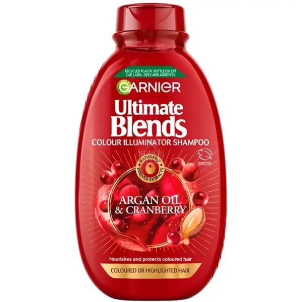 شامپو گارنیر مراقبت از موهای رنگ شده آرگان و کرن بری Ultimate Blends حجم 400 میل