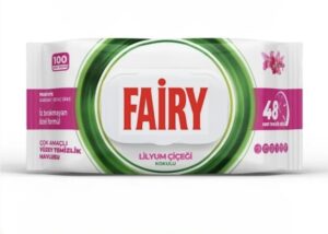 دستمال مرطوب فیری چند منظوره پاک کننده سطوه رایحه لیلییوم 100 عددی Fairy