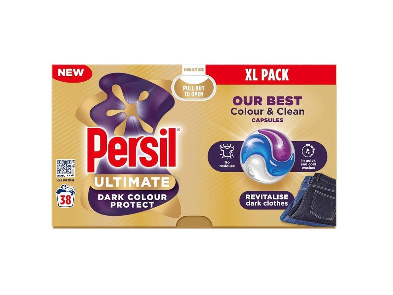 2025/10/1000036032.jpg قرص لباسشویی پرسیل مدل Ultimate Dark Color Protect، مناسب برای لباسهای تیره،۳۸ عددی - تصویر 1